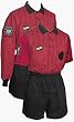 Pro CoolWick Soccer Referee Red Stripe Shortsleeve Shirt
