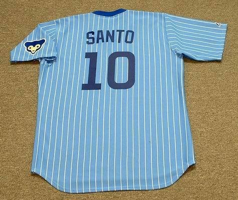 RON SANTO Chicago Cubs Majestic Cooperstown THROWBACK Away Baseball Jersey, XL