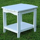 24" Two Tier Rectangular Side Table (White) (22"H x 24"W x 19"D)