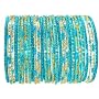 Beachcombers! Event & Wedding Ethnic Glass Indian Bangles Belly Dance Bracelets BoHo Chic Full Size Set Turquoise Gold
