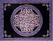 Blue & Black & Purple Celtic Circle Indian Bedspread, Twin Size