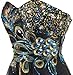 Meier Women's Strapless Peacock Embroidery Chiffon Gown