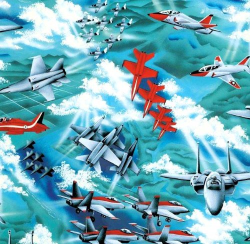 Picture of Cozy SheetWorld Fitted Pack N Play (Graco) Sheet - Fighter Jets - Made In USA PP2739-W629 (Playard Bedding)