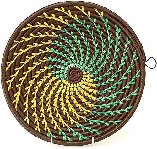 Handmade Bukedo and Raffia Basket Kitchen Fruit Bread Decorative Fair Trade Uganda Africa 11-12"