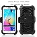 Galaxy S6 Edge Case, MeKo Shockproof Rugged Hybrid Heavy Duty Full Protective Samsung Galaxy S6 Edge Case with Belt Clip Holster Kickstand (Black)