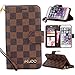 iPhone 7 Case,GX-LV iPhone 7 Classic Plaid Pattern Wrist Strap Leather Wallet Case Cover with Card Slots for Apple iPhone 7, GX-LV® Retail Packaging,Brown