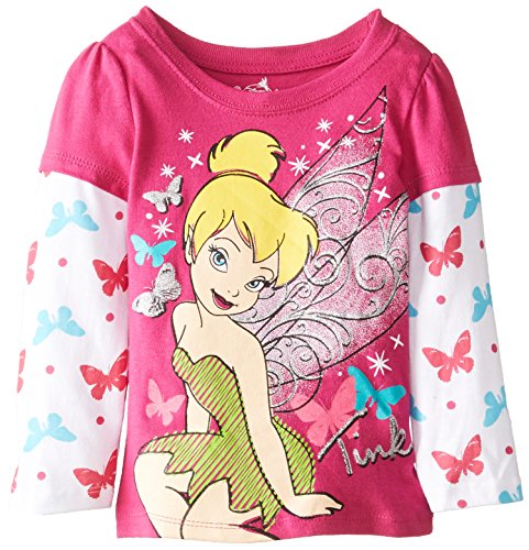 Disney Girls' Tinkerbell Print Long Sleeve Tee