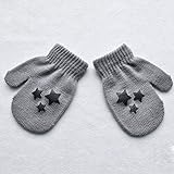 （ミス　ユー）Miss You　 キッズミトン　子供手袋　ニットグローブ ベビー用　 (グレー　星)