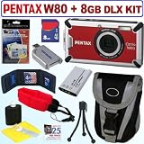 61CR3k qO3L. SL160  Pentax Optio W80 Waterproof 12.1MP Digital Camera  + 8GB Deluxe Accessory Kit