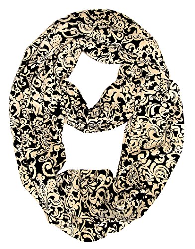 Peach Couture Women's Henna Tribal Floral Paisley Print Boho Infinity Scarf Loop