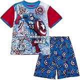 Short Captain America Pajama Set for Boys