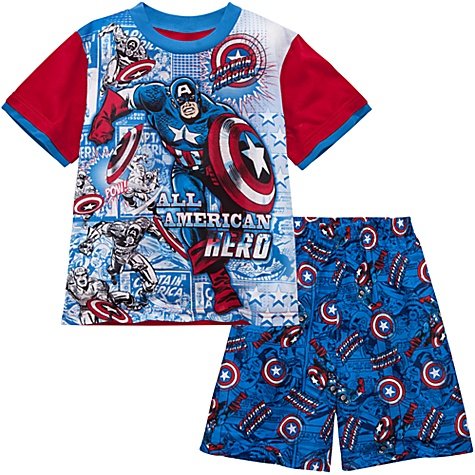  Short Captain America Pajama Set for Boys