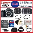 Canon EOS 60D 18 MP CMOS Digital SLR Camera with Canon EF-S 18-55mm f/3.5-5.6 IS Lens + EF-S 55-250mm f/4-5.6 IS Lens + Essential Accessory Package