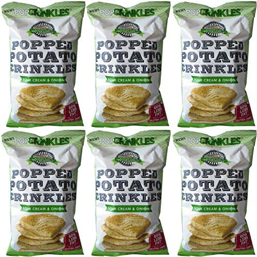 Medora Snacks PopCrinkles Popped Potato Crinkles Chips - 3 Flavors: Sea Salt, Sour Cream & Onion , Sweet BBQ - 3.5-Ounce Packages (Sour Cream & Onion, 6 Pack)