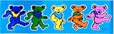 Grateful Dead - 5 Jerry Bears on Blue - 9 1/4' x 3