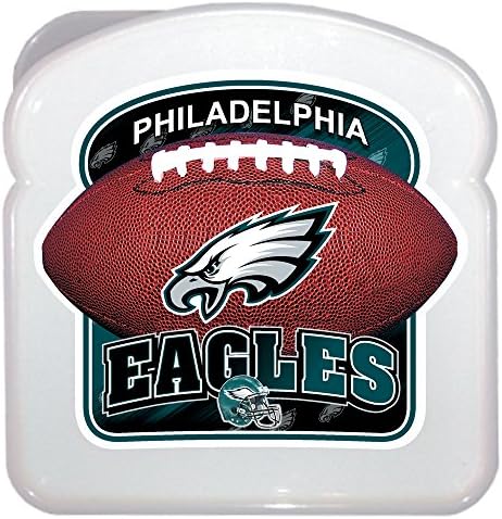 LaMi Products NFL Team Licensed BPA Free Anti Squish Sandwich Storage Box, Eagles