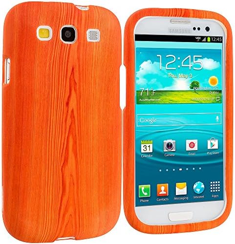 Accessory Planet(TM) Wood Grain Hard Snap-On Design Rubberized Case Cover Accessory for Samsung Galaxy S III S3