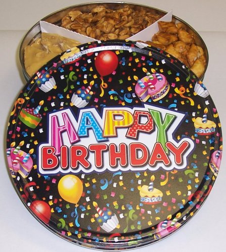 Scott's Cakes 3 Peanut Combo in a Large Happy Birthday Tin by Scott's Cakes