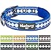 Blueberry Pet Reflective Jacquard Dog Collar with Neoprene Padding & Metal Buckle | Soft & Adjustable Safety Collar - Palace Blue, Neck 17-20.5