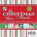 DCWV 8 Inch by 8 Inch Glitter Christmas Stack