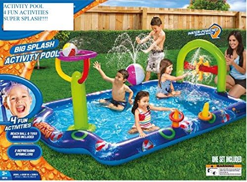 Outdoor Water Park Splash Inflatable Activity Party Pool Basketball Ring Toss