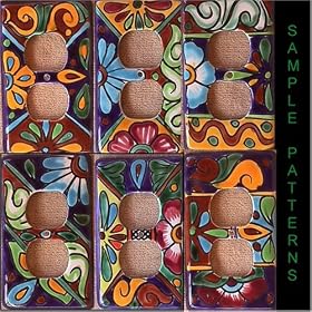 Talavera Light Switch Plate Cover - Duplex Plate, Assorted Colors