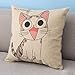 Cartoon Style Lovely Cat Chi's Sweet Home Happy Chi's Throw Pillow Case Decor Cushion Covers Square 1818 Inch Beige Cotton Blend Linen by Leaveland