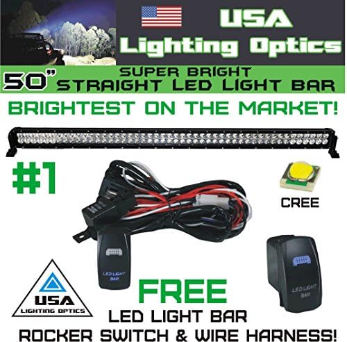50 inch 288W LED Light Bar by USA Light Optics TM spot flood combo beam Lumens 20160LM Great for Offroad Trucks 4x4 radius fog, Jeeps, Truck, UTV SUV 4WD