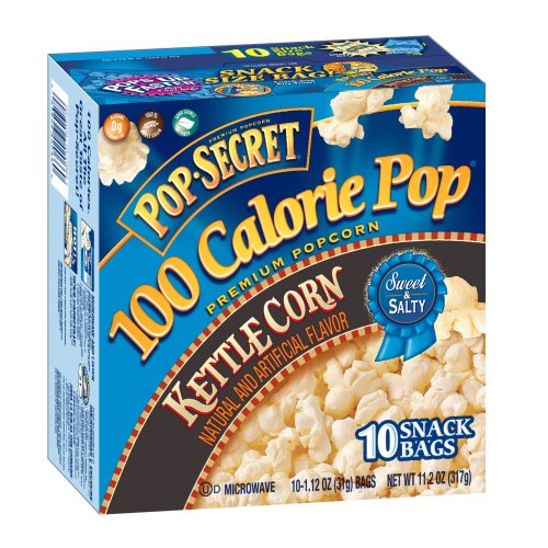 Pop Secret Snack Size 100 Calorie Kettle Corn, Microwavable Popcorn, 10-Count, 11.2-Ounce Box (Pack of 3)