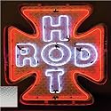 Iron Cross Hot Rod Diamond Plate with Diamond Plate Housing Neon Sign