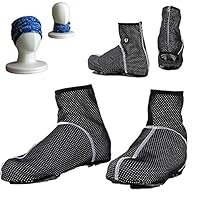 (ｴｽﾌｫーｱーﾙ) S4R 裏起毛サイクルシューズカバー 防風、防水、保温効果で足下をしっかりカバー (ブラック, XL（27.5~28cm）)