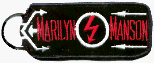 Click here to buy Marilyn Manson Arrow Logo Embroidered Fabric Keychain.