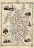 1800'S SCOTLAND ABERDEEN PERTH EDINBURGH MAP VINTAGE POSTER