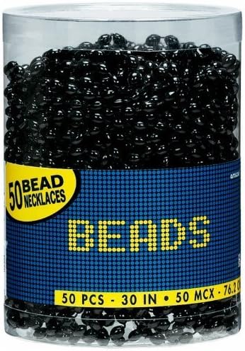 Bead Neckaces - Black Party Accessory by Team Spirit