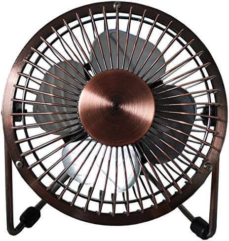 Promazone(TM) Retro Metal Mini USB Fan - 4 Inch, Bronze