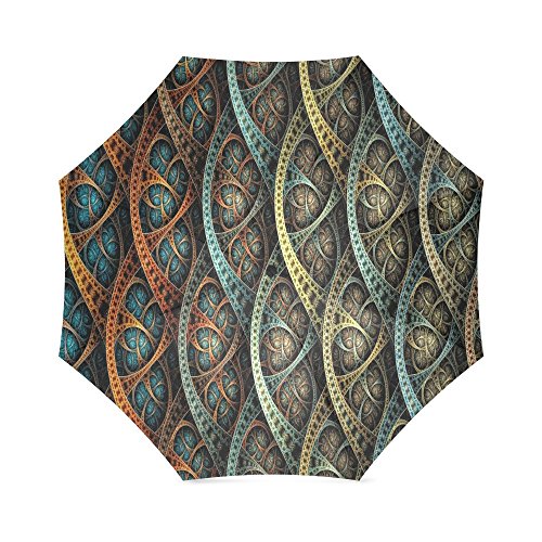 Smiling Face Design Rail Fractal Custom Auto Foldable Umbrella Daily Use Travel Use Nice Gift for Someone