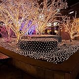 Bestface&reg; 3m x 2m 210 LED Clear Net Lights Fairy Lights Outdoor Party Christmas Xmas Wedding Home Garden Decorations 8 Modes for Flashing (Warm White)