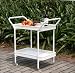 Outdoor White Wicker Patio Furniture Serving Cart