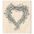 Inkadinkado Wood Stamp - Heart Wreath