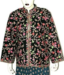 Womens Outerwear Jackets Wool Fabric Handmade in Kashmir Size 14 (jkt345)