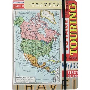 Maps, Signs World Travel Notebook with Elastic Closure Cavallini