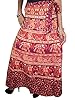 Indiatrendzs Women's Cotton Wrap Around Skirt Maroon Traditional Printed Skirt XL