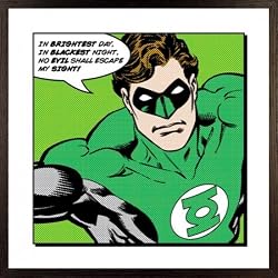 The Green Lantern - Framed Comic Art Print / Poster (Size: 16" x 16")