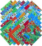 5" ANIMAL ALPHABET Cheri Strole Moda Fabric Charm Pack Squares
