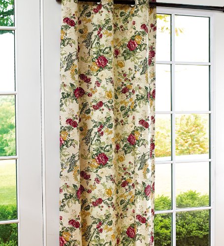 Thermalogic Insulated Grommet-Top Double Width Vintage Floral Curtains, 84L, in Multi