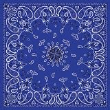 Zan Headgear Bandanna, 100% Cotton, Navy Paisley, Premium 22 x 22 in.
