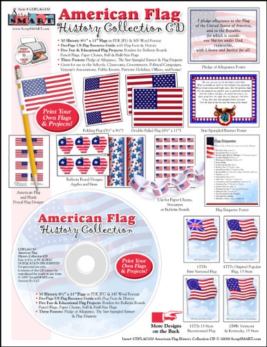 ScrapSMART - American Flag History Collection Software - Jpeg, PDF, and Microsoft Word Files (CDFLAG150)