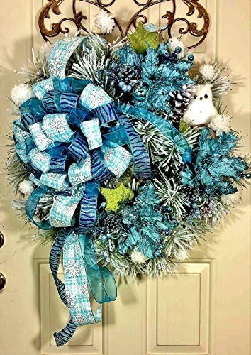 Christmas Blue Snow Wreath