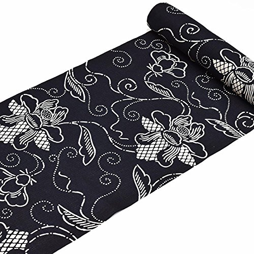 和ごころきもの屋 ※未仕立て※わずかな染め難　【源氏物語】【本染浴衣】　レディース　高級ゆかた反物【注染】　夏祭り　花火　モノトーン　ゆかた　綿麻　ブランド浴衣　単色　レディース浴衣　ytn-148