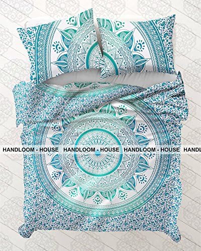 Handloom House Indian Duvet Doona Cover Comforter Mandala Hippie Bohemian Queen Size Quilt Cover